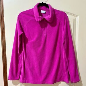 COLUMBIA 1/2 Zip Fleece Pull-Over Long Sleeve Jacket Magenta Women’s Size Large
